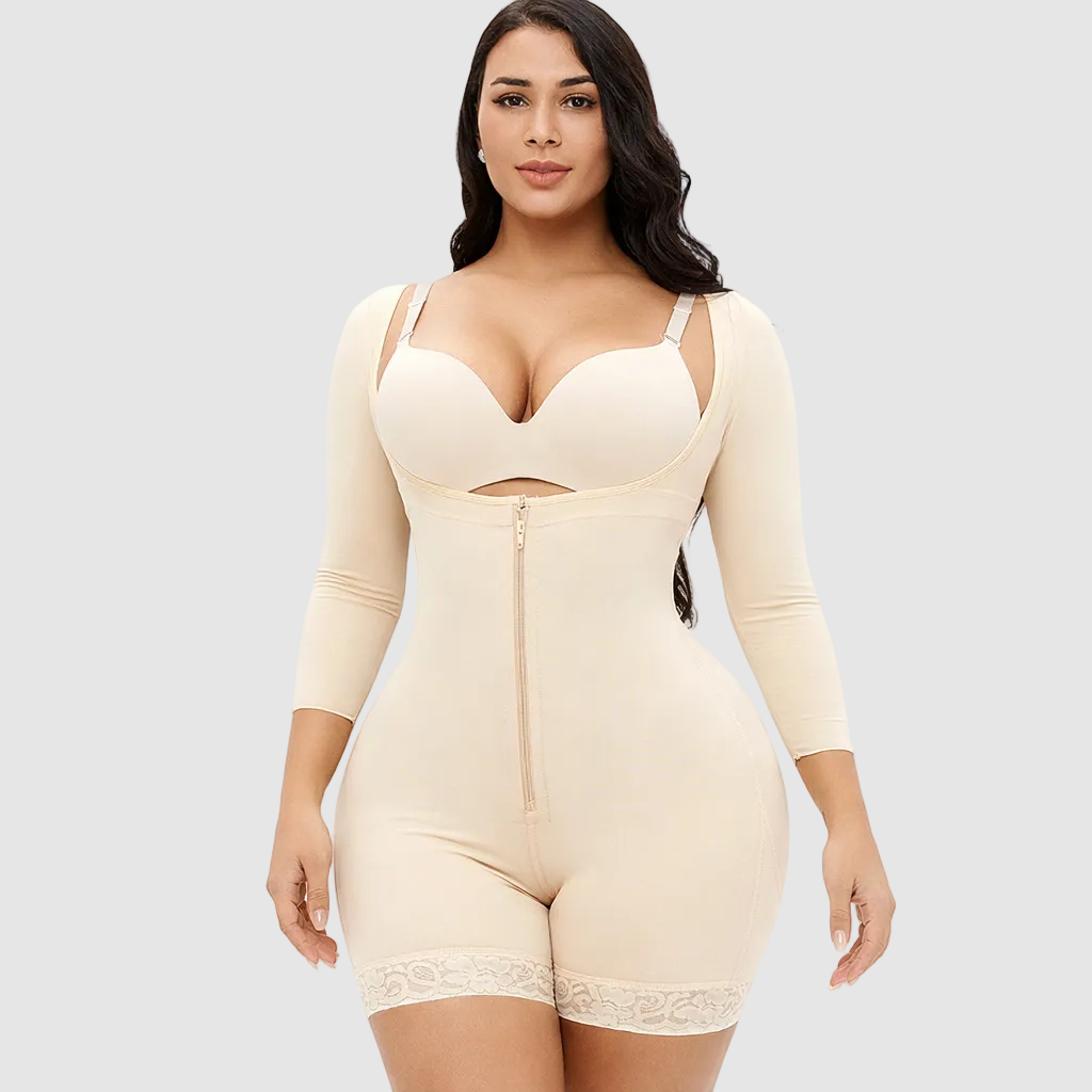 Long Sleeve Sculpting Zipper Bodysuit